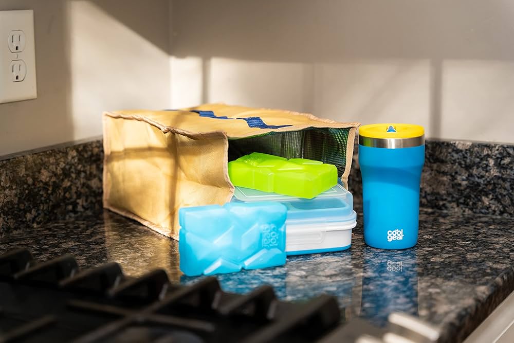 Cool Gear 4-Pack Fat Ice Pack | Reusable Ice Blocks for
